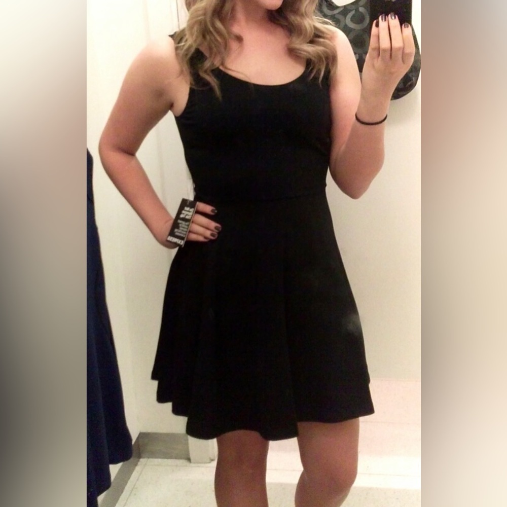 EXPRESS Black skater dress